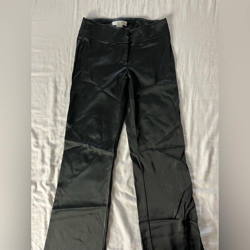 White House Black Market Black Satin Trousers